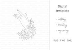 Floral Woman hands SVG. Boho aesthetic spring wildflowers Product Image 6