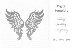 Angel wings SVG. papercut, paper cutting, laser cut files Product Image 2