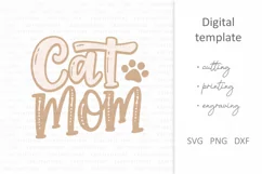 Cat Mom SVG. Cute crazy cat lady mug shirt sublimation quote Product Image 2