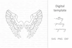 Angel wings SVG. papercut, paper cutting, laser cut files Product Image 2