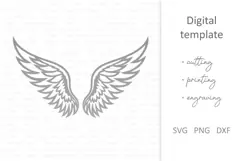 Angel wings SVG. papercut, paper cutting, laser cut files Product Image 2