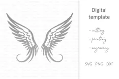 Angel wings SVG. papercut, paper cutting, laser cut files Product Image 2