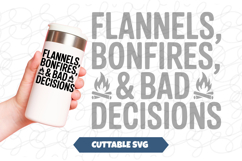 Flannels Bonfires Bad Decisions Fall svg Product Image 1