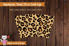 Cheetah Leopard svg for tumbler Venti Cold Cup 24 oz Product Image 3