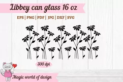 Daisy silhouette svg Libbey Can Glass 16 oz for Cricut Product Image 2