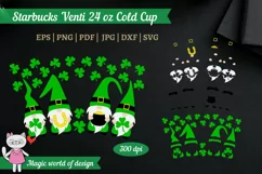 St Patricks Gnomes SVG for tumbler Venti Cold Cup 24 oz Product Image 3