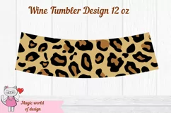 Cheetah leopard svg Wine tumbler designs for 12oz wine glass Product Image 2