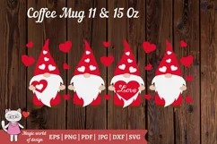 Valentines Day Gnome svg, 11 oz & 15 oz mug wrap png Product Image 3