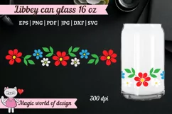 Summer flower border svg For Libbey Can Glass 16 oz Wrap Product Image 1