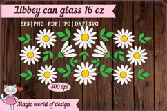 Bouquet Daisy svg for Beer Libbey Can Glass 16 oz Product Image 3