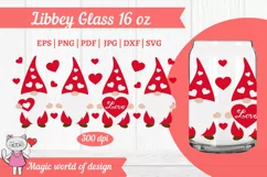 Valentines day gnome svg , libbey 16oz beer can glass Product Image 3