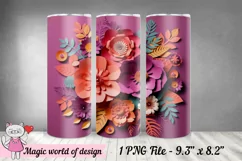 3D Flowers skinny Tumbler 20 oz Product Image 2