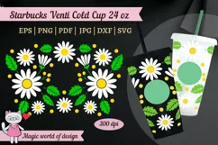 Wildflowers Daisy Svg Full Wrap Tumbler Venti Cold Cup 24 oz Product Image 3