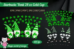 St Patricks day Gnomes SVG for tumbler Venti Cold Cup 24 oz Product Image 3