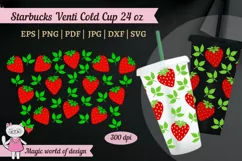 Strawberry svg, Tumbler Cold Cup 24 oz divided into layers Product Image 1