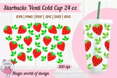 Strawberry svg, Tumbler Cold Cup 24 oz divided into layers Product Image 2