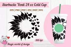 Sunflower Hearts Valentine's Day, tumbler Cold Cup 24 Oz Product Image 3