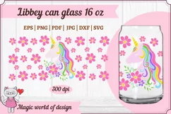Unicorn with sakura svg for Beer Libbey Can Glass 16 oz Product Image 2
