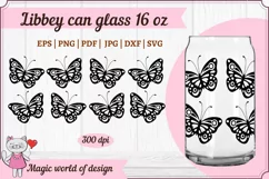 Cute Butterflies Libbey Can Glass 16oz Can Shaped Product Image 1