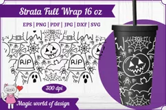 Pumpkin Halloween for Tumbler Strata 16oz wrap svg Product Image 1