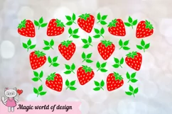 Strawberry svg, Tumbler Cold Cup 24 oz divided into layers Product Image 4