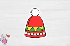 Christmas hat stickers, 1 PNG printable sticker Product Image 2
