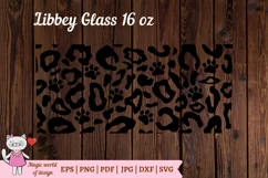 Leopard dog paw svg , Libbey Can Glass 16 oz Wrap svg Product Image 2