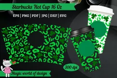 St Patrick Day Leopard Cheetah svg for tumbler Hot Cup 16 Oz Product Image 1