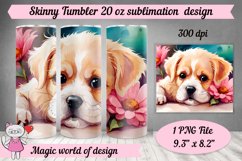 Dog Tumbler flowers skinny Tumbler 20 oz Product Image 1
