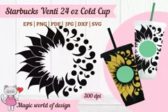 Sunflower Semicolon Svg, for tumbler Cold Cup 24 Oz, cricut Product Image 1