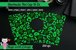 St Patrick Day Leopard Cheetah svg for tumbler Hot Cup 16 Oz Product Image 2