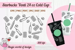 Nurse Fuel SVG for Full Wrap Venti Cold Cup 24 oz Product Image 2