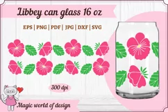 Summer pink Pansy seamless For Libbey Can Glass 16 OZ Wrap Product Image 2