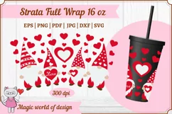 Valentine gnome svg for Tumbler strata full wrap 16 oz Product Image 3