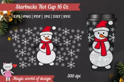 Snow man svg, Snowflakes svg tumbler Hot Cup 16 Oz Product Image 3