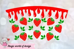 Strawberry Dripping Tumbler Cold Cup 24 oz full wrap Product Image 4