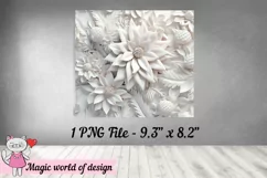 3D White Flower skinny Tumbler 20 oz Product Image 3