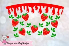 Sweet strawberry Dripping Tumbler Cold Cup 24 oz full wrap Product Image 4