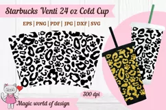 Dog Mama Leopard Cheetah svg, tumbler Venti Cold Cup 24 oz Product Image 1