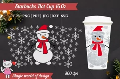 Snow man svg, Snowflakes svg tumbler Hot Cup 16 Oz Product Image 2