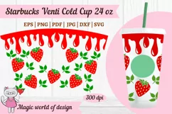 Sweet strawberry Dripping Tumbler Cold Cup 24 oz full wrap Product Image 1