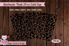 Dog Mama Leopard Cheetah svg, tumbler Venti Cold Cup 24 oz Product Image 2