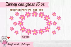 Sakura svg for Beer Libbey Can Glass 16 oz Cricut silhouette Product Image 3