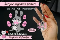 Acrylic Keychain Cute bunny svg files for Cricut Product Image 1