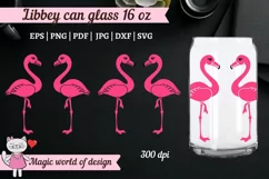 Pink Flamingo For Libbey Can Glass 16 OZ Wrap, Summer svg Product Image 5
