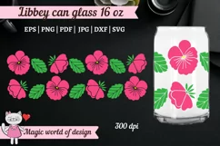 Summer pink Pansy seamless For Libbey Can Glass 16 OZ Wrap Product Image 1