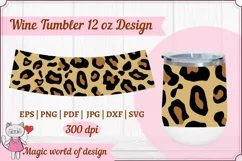 Cheetah leopard svg Wine tumbler designs for 12oz wine glass Product Image 1