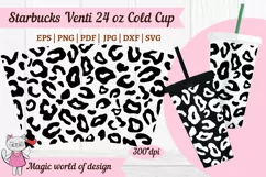 Cheetah Leopard svg for tumbler Venti Cold Cup 24 oz Product Image 1
