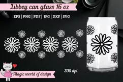 Daisy svg outline Flowers 16 oz Libbey Can Glass Wrap Product Image 3