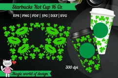 St Patricks day dripping lips SVG, tumbler For Hot Cup 16 oz Product Image 1